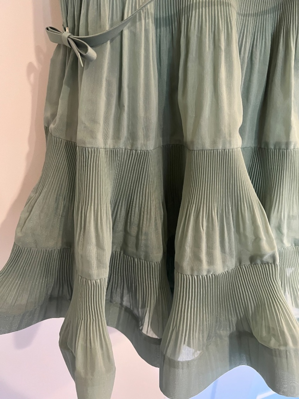 Zimmermann Pleated Frill Mini Dress in Green- Size 2 - Picture 2 of 4